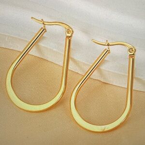 Gold Hoop Drop Earrings - Elegant Women Jewelry